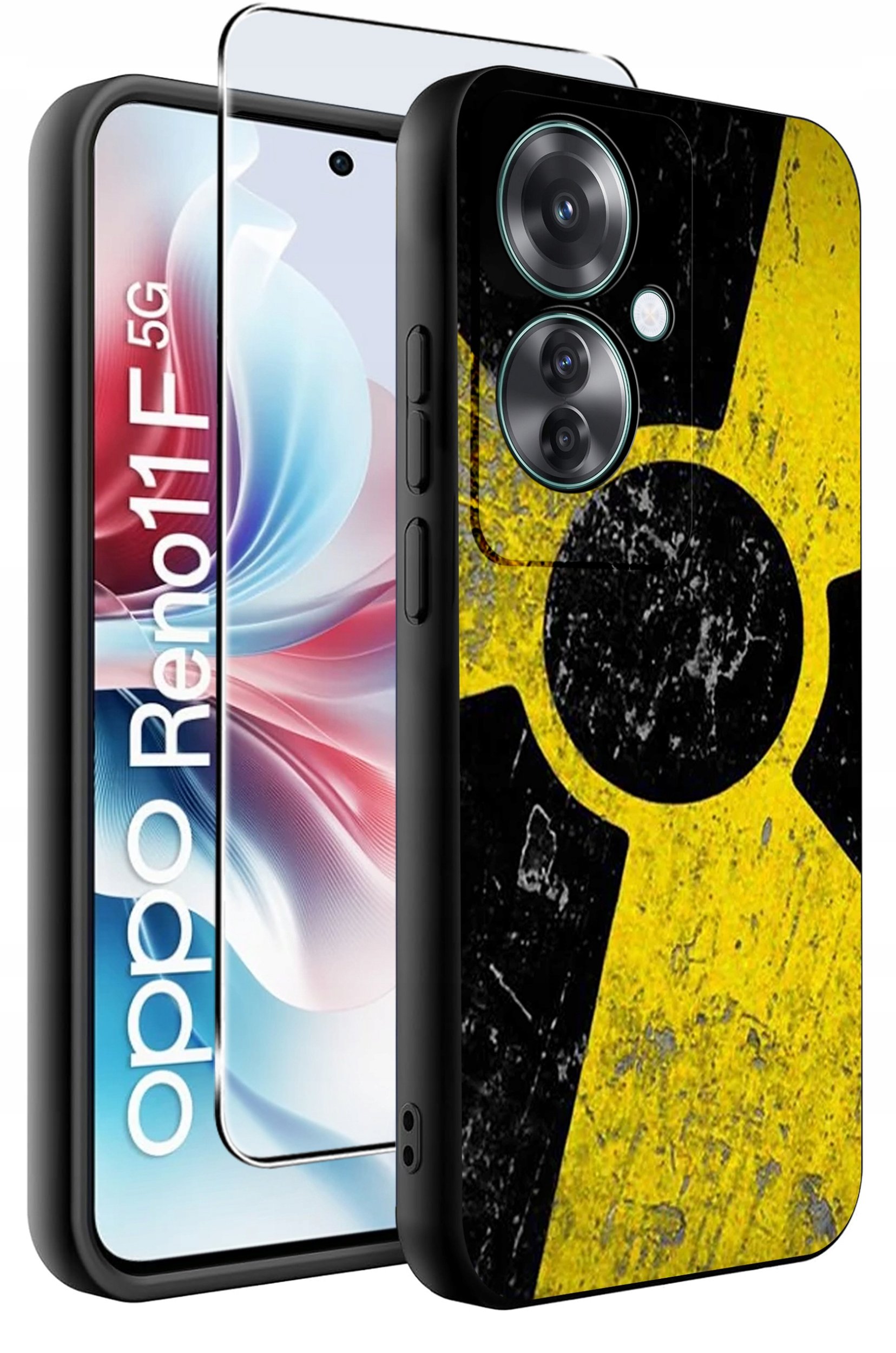 ETUI do Oppo Reno11 F 5G WZORY | SILIKONOWE MATT CASE + SZKŁO HARTOWANE 9H