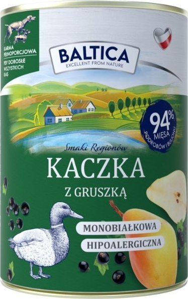 Baltica Mokra karma dla psa BALTICA Kaczka z gruszką 400g
