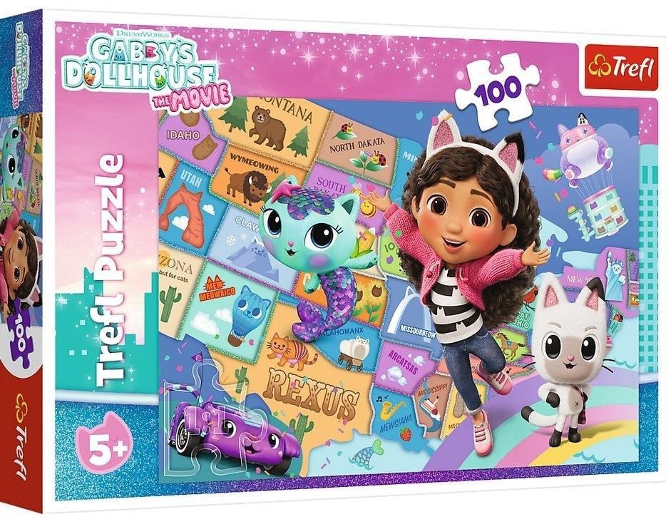 Puzzle 100 Przyjaźń w kocim domku TREFL
