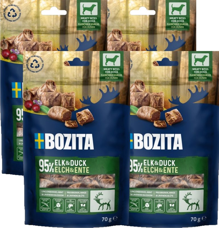 BOZITA Meaty Bites łoś,kaczka przysmak pies 4x70g