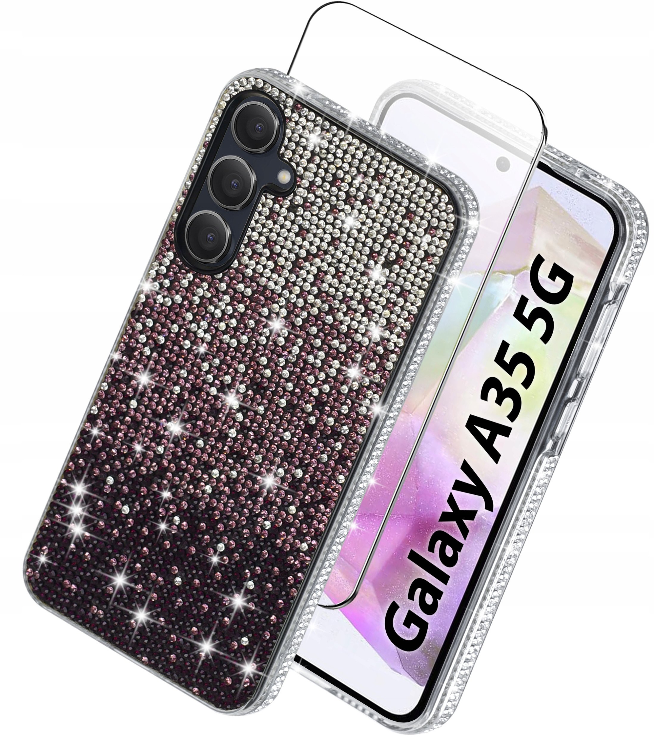 Etui do Samsung A35 5G silikonowe BROKAT DIAMOND Szkło ochronne na ekran 9H