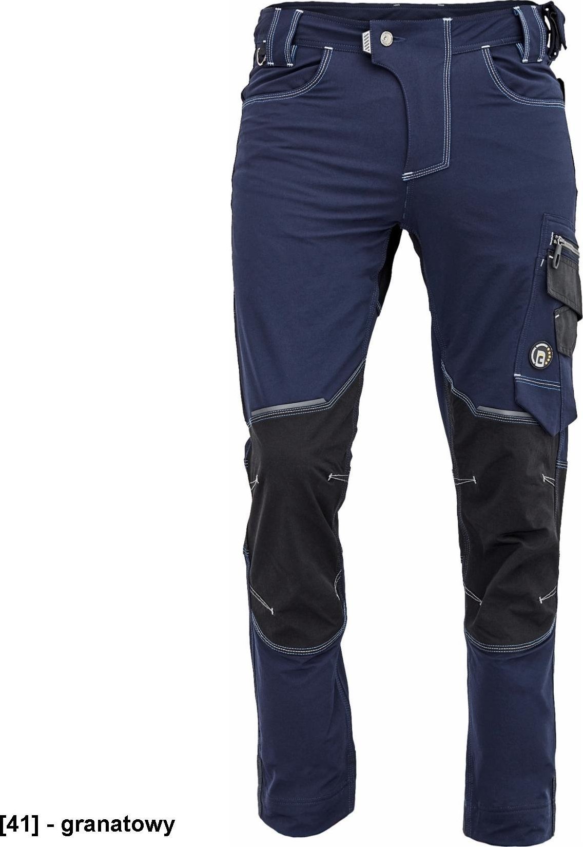 CERVA NEURUM PERFORMANCE spodnie - męskie spodnie robocze, elastyczny materiał TrifibetexPRO, 6 kieszeni, odblaski - granatowy 60