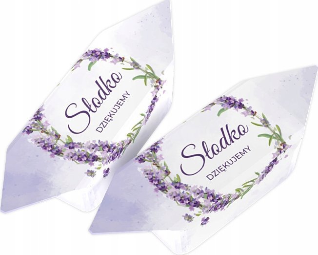 B&B Słodycze z Pomysłem Krówki ślub podziękowania lawenda wzór 7