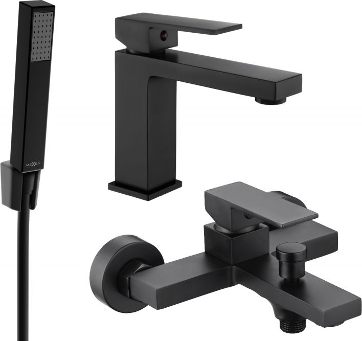 Mexen Mexen Uno R77 zestaw wannowy, czarny - 71403R77-70