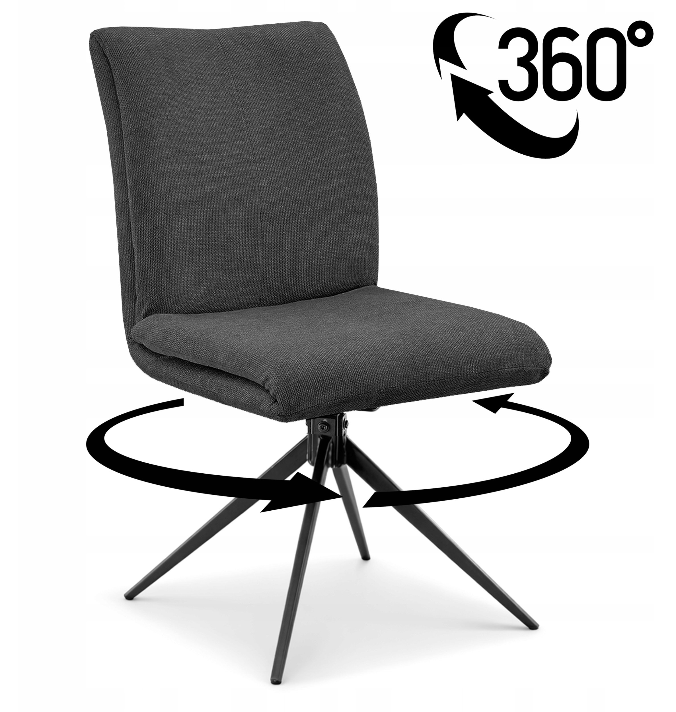 Krzesło obrotowe Camila szenilowe c. szare do kuchni jadalni salonu