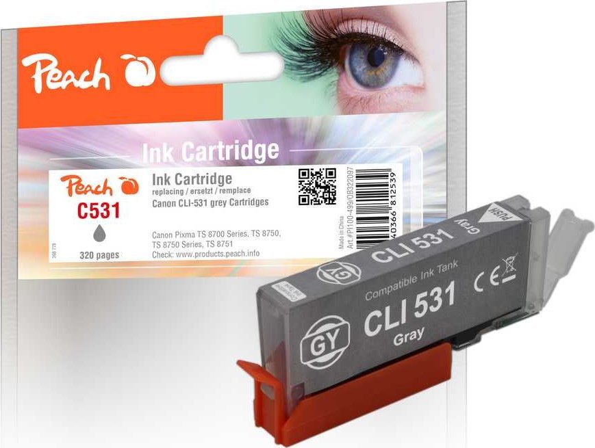 Peach Peach Patrone Canon CLI-531, 6119B001 grey kompatibel