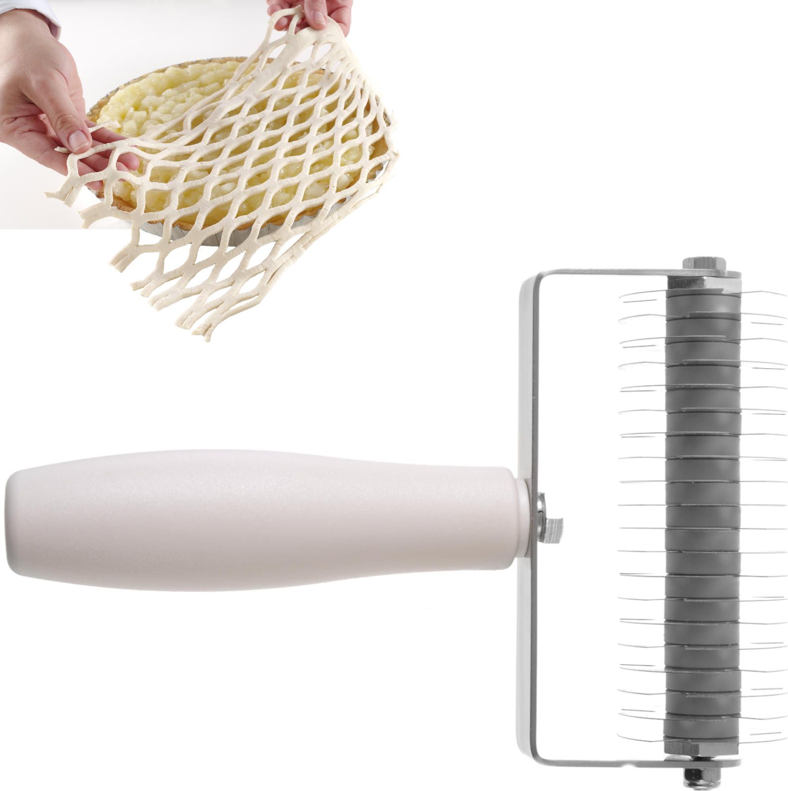 Hendi Rolka tnąca wałek do nacinania ciasta wzór siatki do tarty Profi Line 135x200mm - HENDI 515129 Rolka tnąca wałek do nacinania ciasta wzór siatki