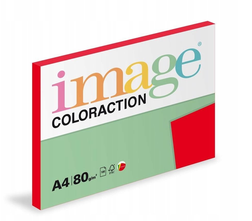 Papier kserograficzny Coloraction, Chile, A4, 80 g/m2, ciemne czerwony, 100 arkusza, nadaje si� do druku atramentowego