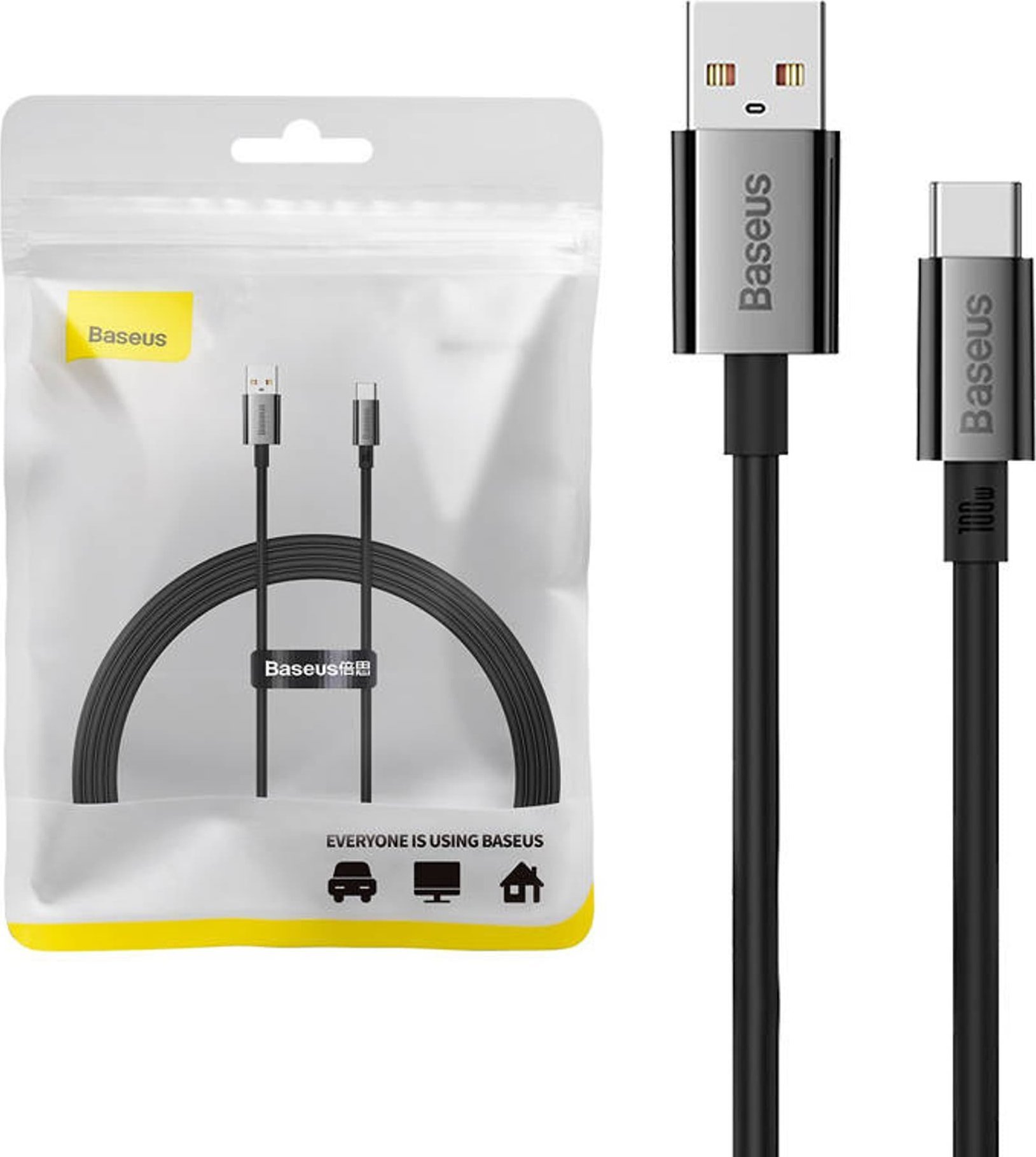 Kabel USB Baseus USB-A - USB-C 1.5 m Czarny (P10320102114-01)