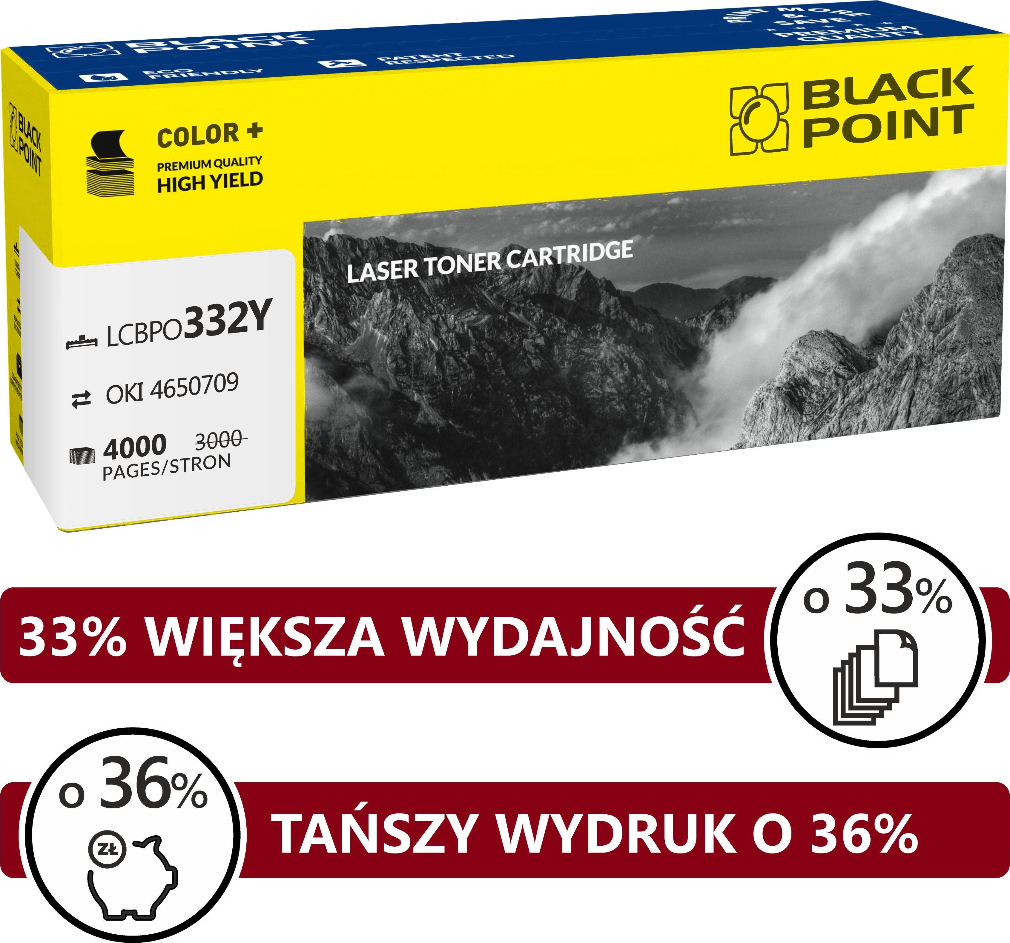 Toner Black Point LCBPOC332Y Yellow Zamiennik 46508709 (BLOKI332YEBW)
