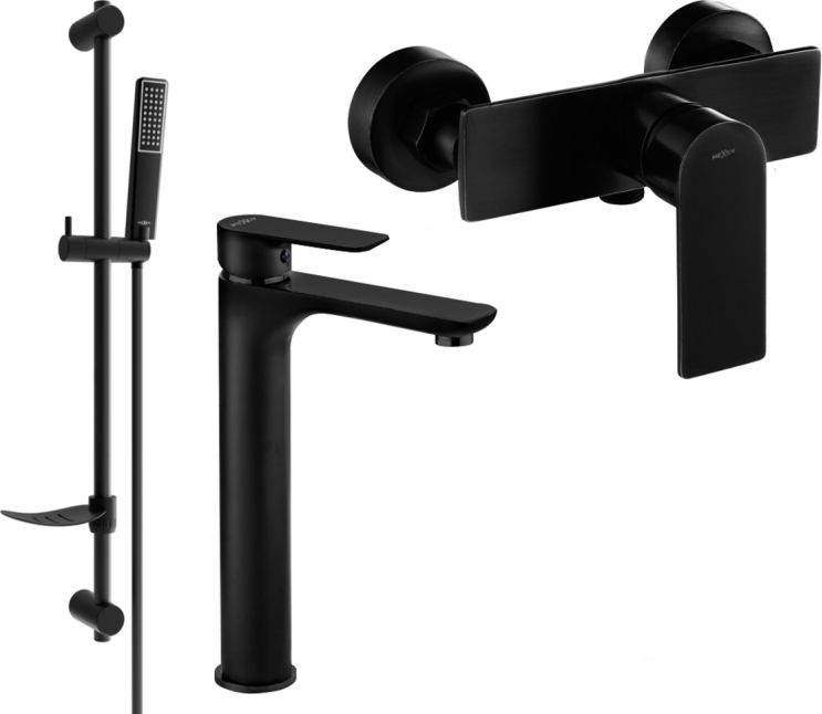 Mexen Mexen Alfa DF72 zestaw prysznicowy, czarny - 745714DF72-70