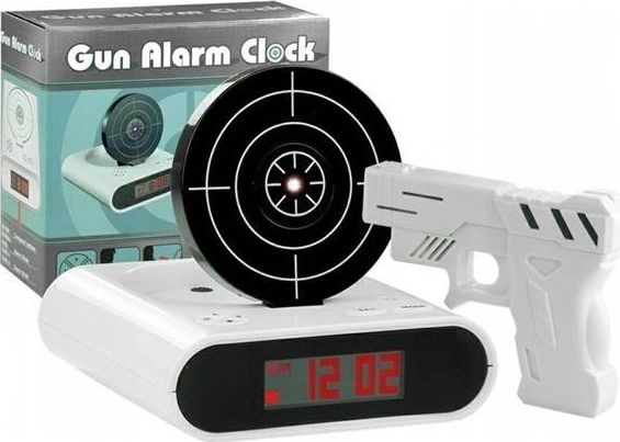 CreativeHome AG642A WYSTRZAŁOWY BUDZIK SNAJPERA Z TARCZĄ BIAŁY uniwersalny