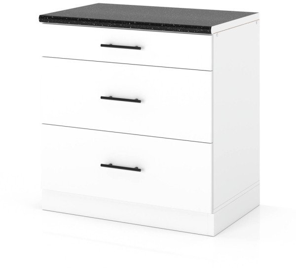 Szafka Kuchenna Stojąca Z Blatem 3 Szuflady 80cm Spremium Biały Mat