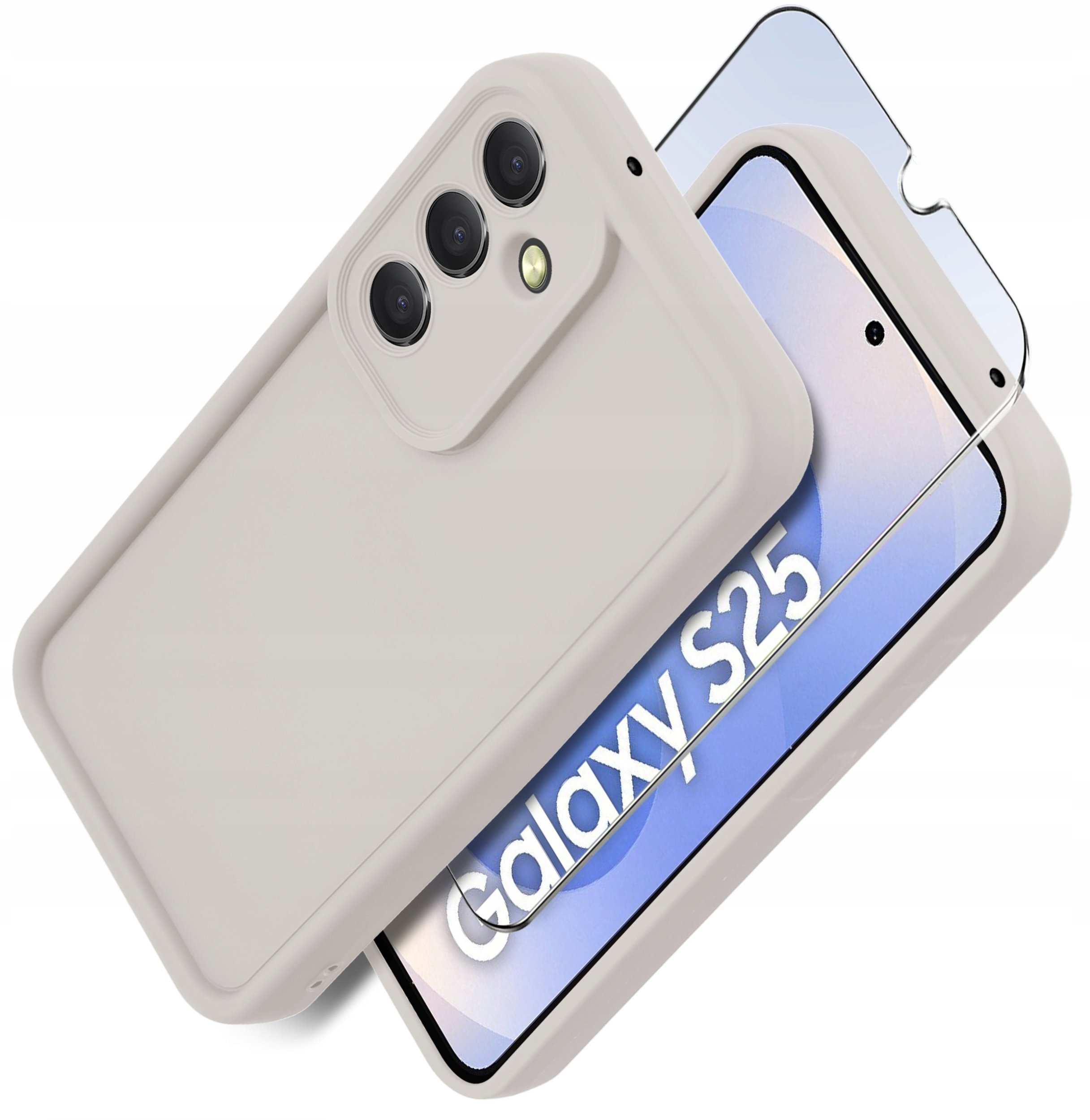 Etui do Samsung S25 silikonowe MATOWE + Szkło ochronne na ekran 9H