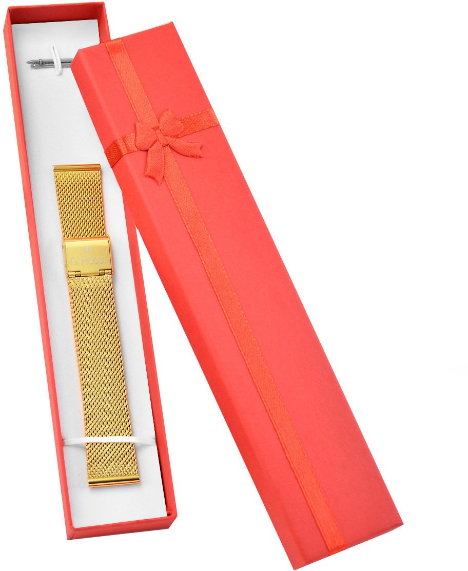 Gino Rossi Bransoleta mesh 18 mm złota - z teleskopami + pudełko