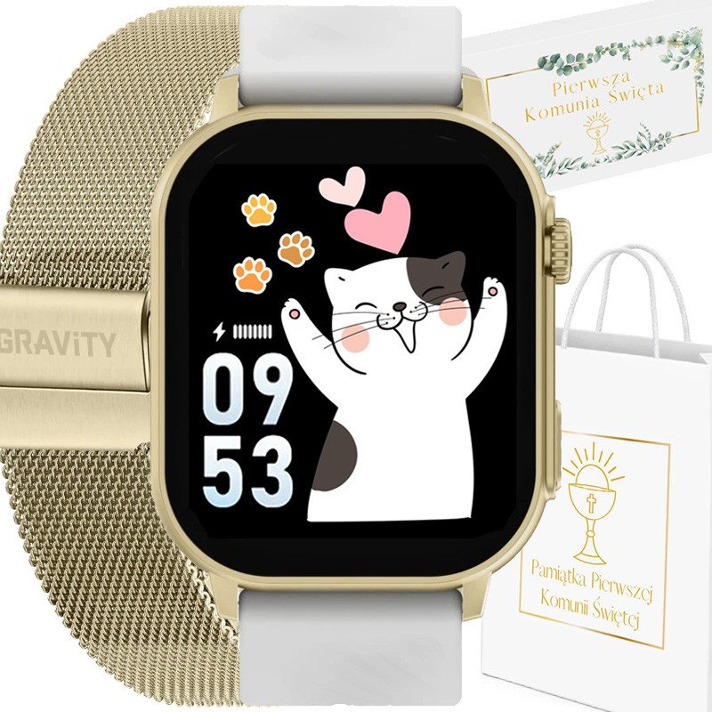 Zegarek dziecięcy KOMUNIA SMARTWATCH GRAVITY GT15-10 z dwoma paskami