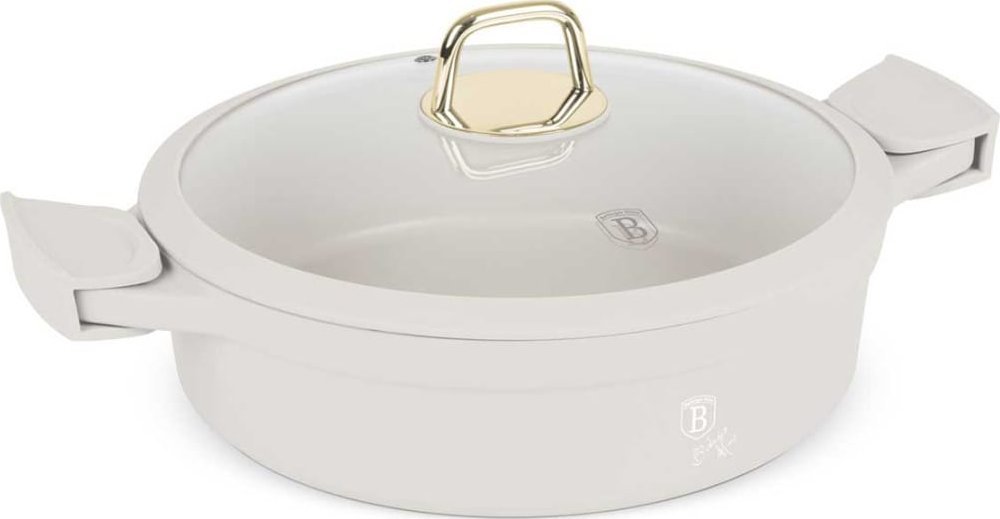 PŁASKI GARNEK TYTANOWY Z POKRYWĄ 28cm BERLINGER HAUS BH-7785 SAHARA