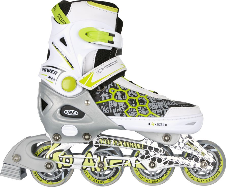 Rolki Worker Naare z wymienną płozą regulowane białe r. 29-32