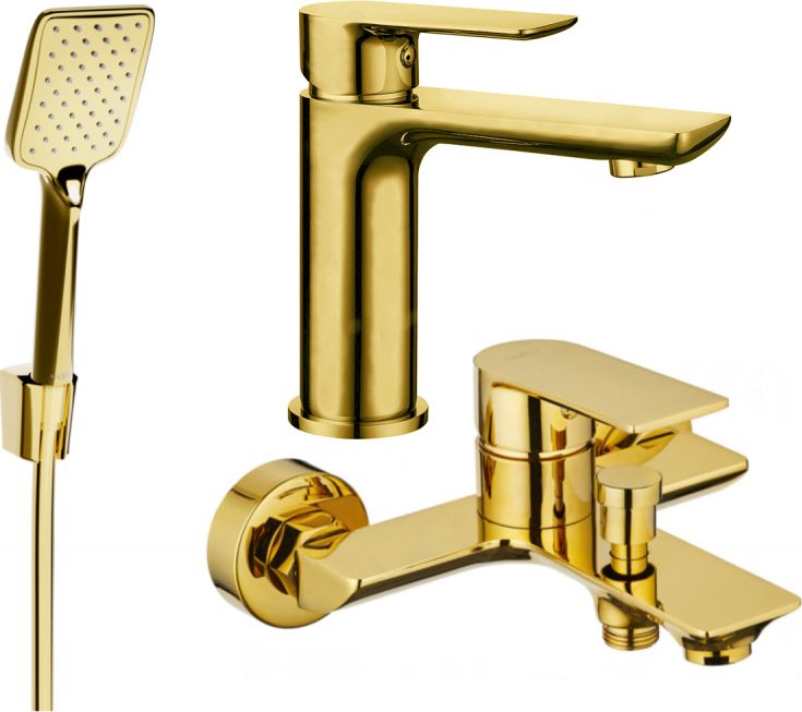 Mexen Mexen Alfa R62 zestaw wannowy, złoty - 745703R62-50