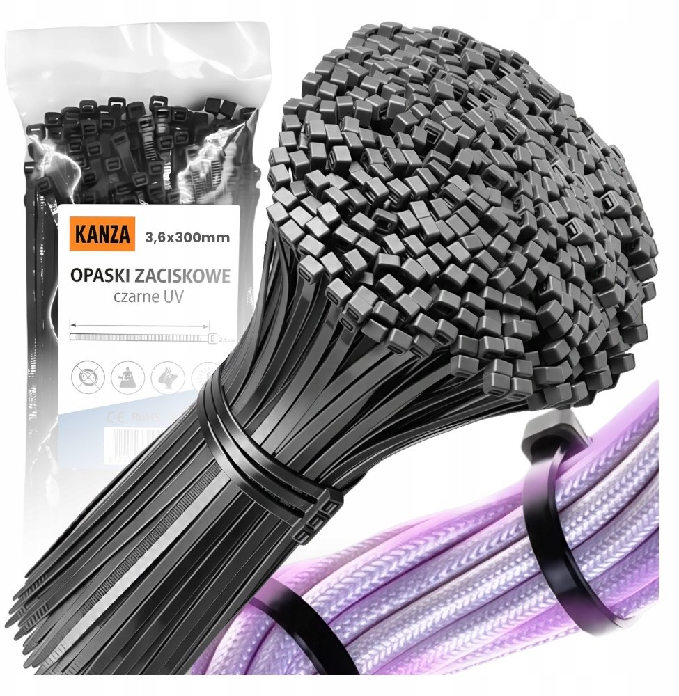 OPASKI ZACISKOWE TRYTYTKI 100 SZTUK KANZA