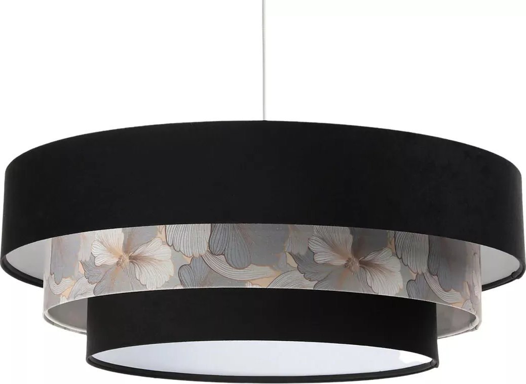 Lampa wisząca Lumes Czarna lampa wisząca z motywem kwiatów - S449-Ilia