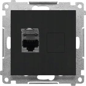 Kontakt-Simon Gniazdo komputerowe RJ45 Kontakt-Simon 55 T61.01/149 pojedyncze kategoria 6, z przesłoną przeciwkurzową moduł czarny mat