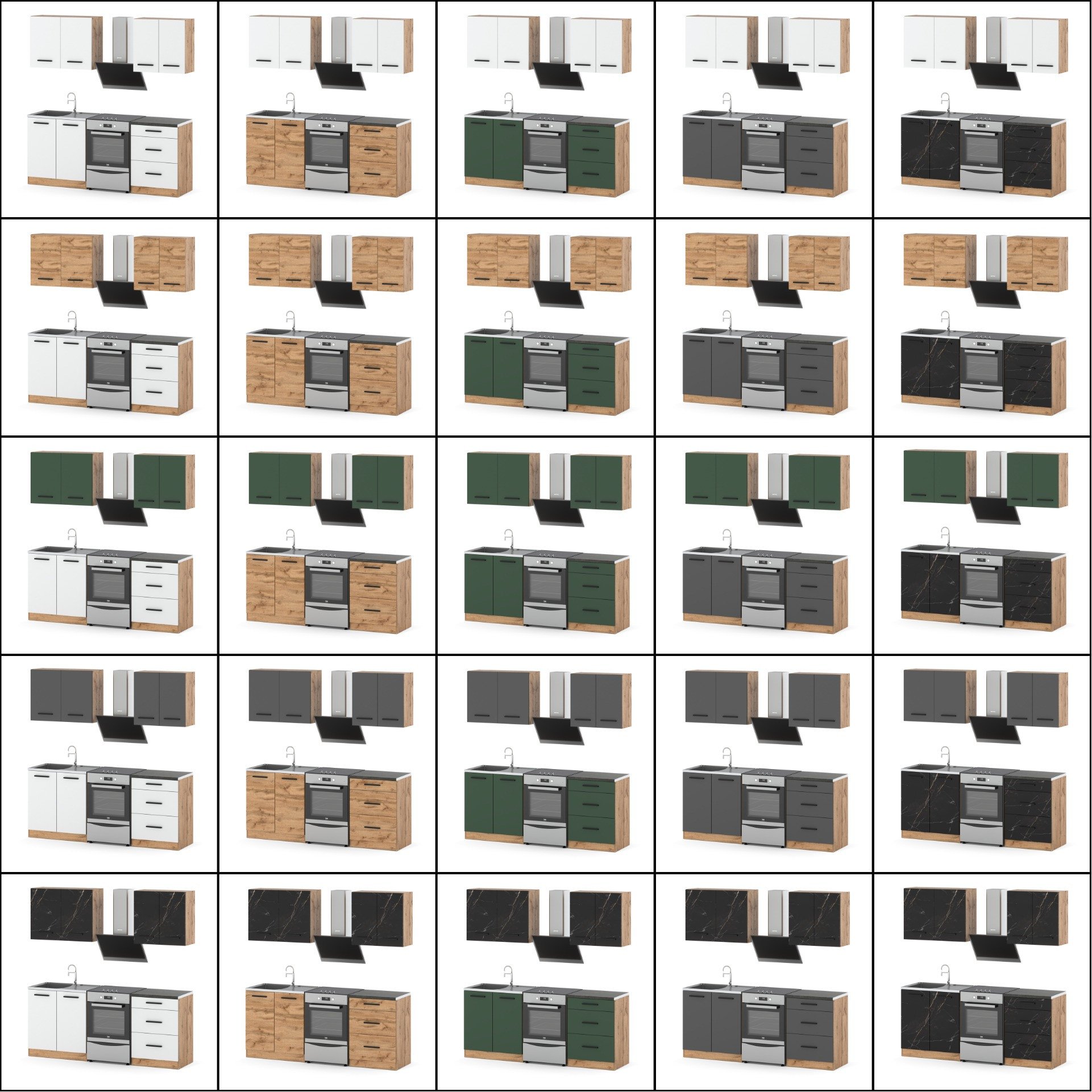 Meble Kuchenne Białe Z Drewnem Nowoczesne Modułowe Kuchnia Rest 2.0m Wotan