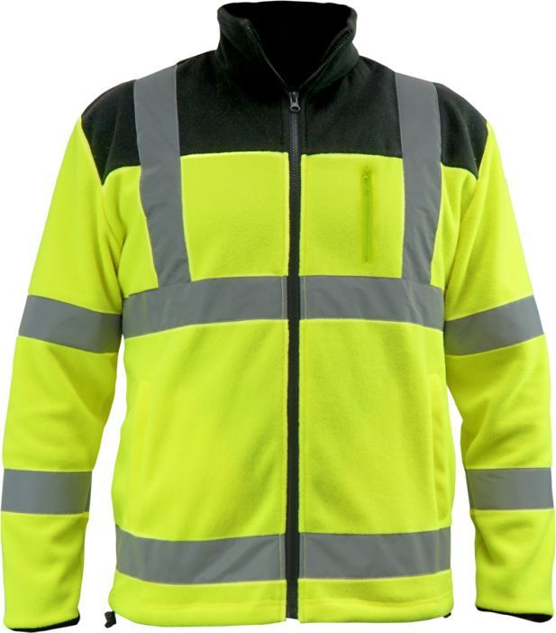 Dedra bluza polarowa odblaskowa 280g/m2, rozmiar S, żółto-czarna (BH80P3-S)