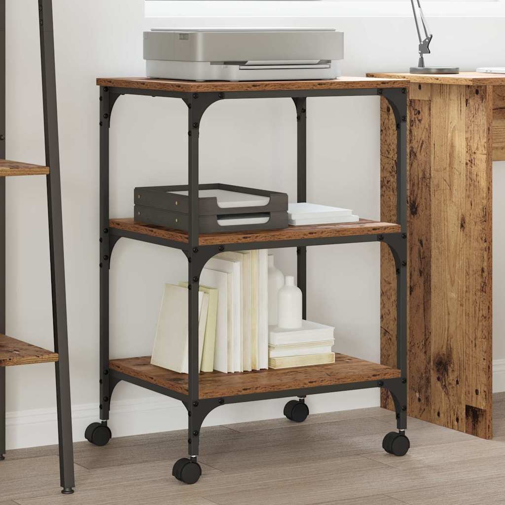 vidaXL Stojak na drukarkę Stare drewno 50 x 41 x 75 cm