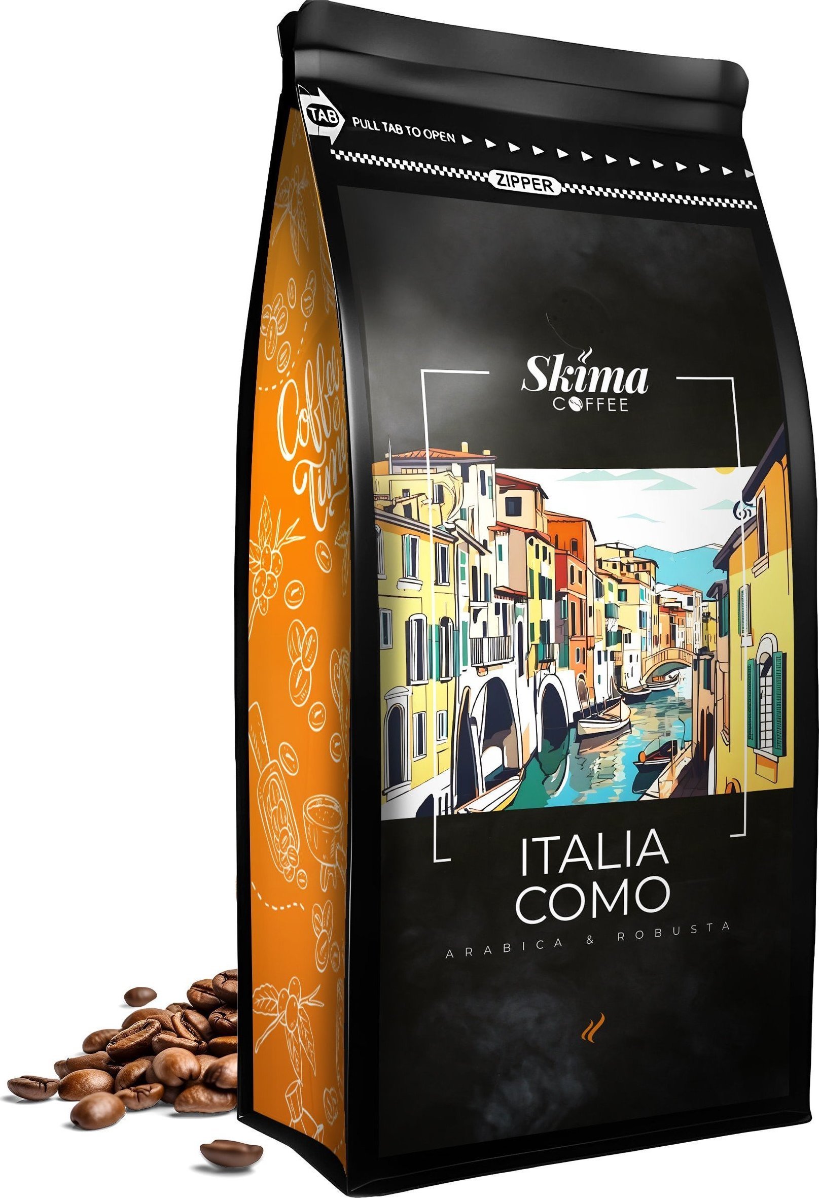 Kawa ziarnista SkimaCoffee Kawa ziarnista 1kg ITALIA COMO BLEND Świeżo Palona do ekspresu