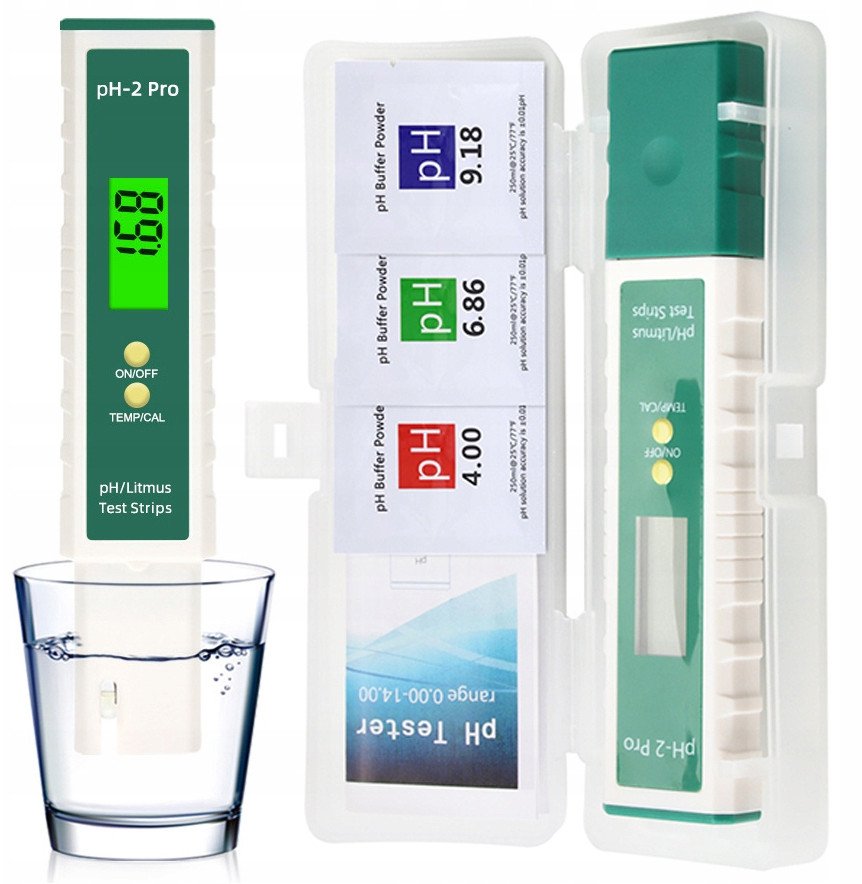 MIERNIK PH WODY Z PRZYCISKAMI ZIELONY pH-2Pro