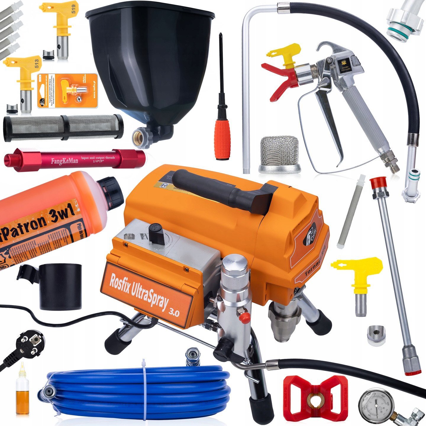 Rosfix PROFESJONALNY AGREGAT MALARSKI HYDRODYNAMICZNY 3000W ROSFIX TORNADO RT4 HQ