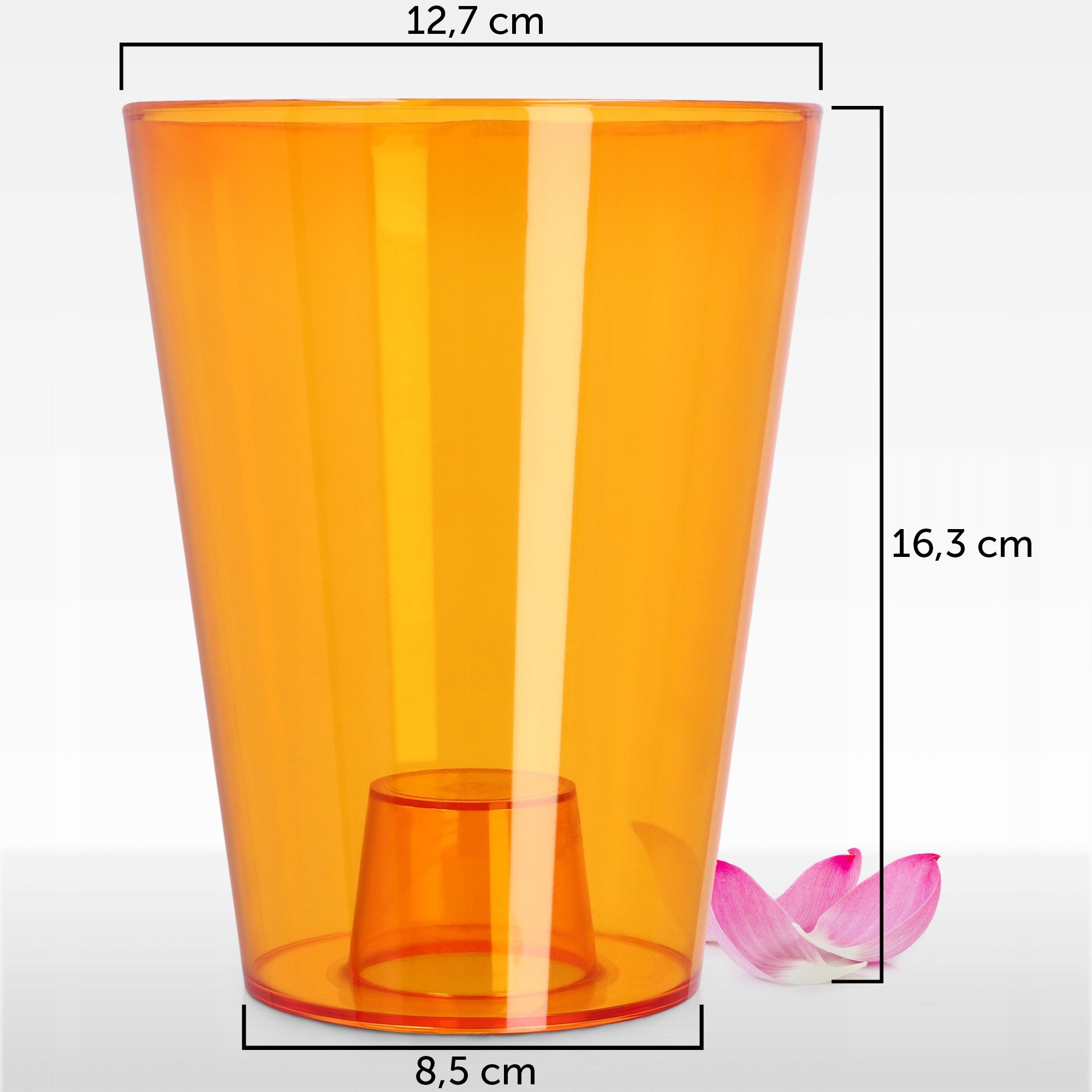 KADAX Doniczka Osłonka Na Storczyk Kwietnik Plastikowa Rośliny 12cm Pomarańczowa