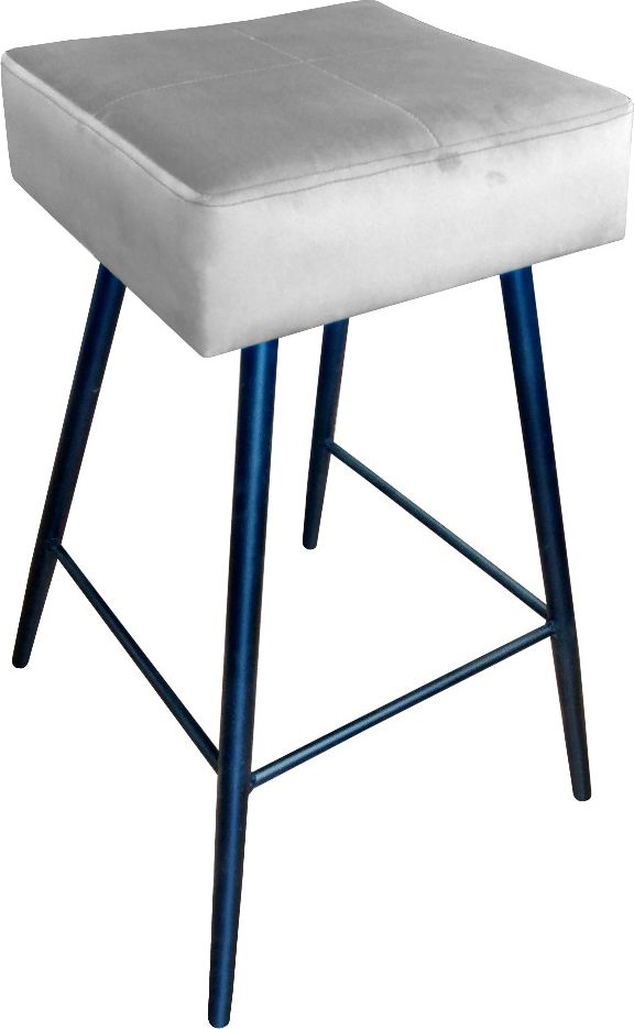 Atos Hoker OLIMP VELVET jasno szary na czarnych metalowych nogach ATOS