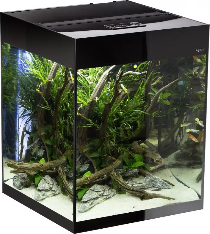 Aquael AQUAEL Zestaw akwariowy GLOSSY CUBE D&N - czarny