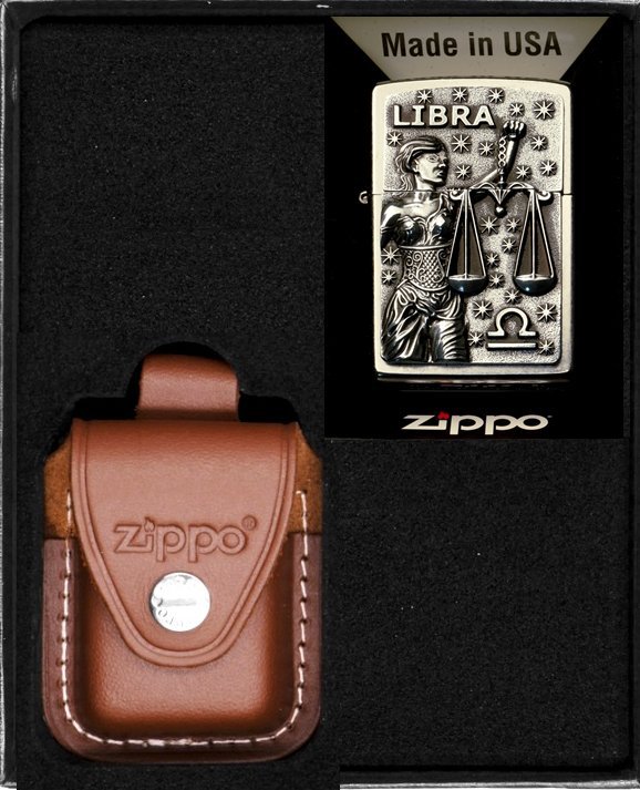 Zestaw ZIPPO Zapalniczka ZODIAC LIBRA waga Prezentowy No2