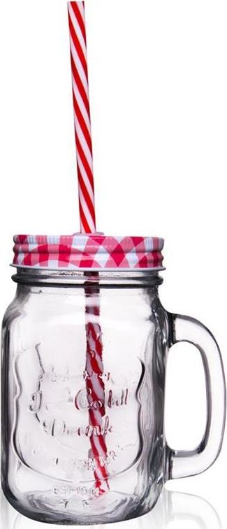 Orion Słoik z uchem ze słomką kubek szklanka 450 ml