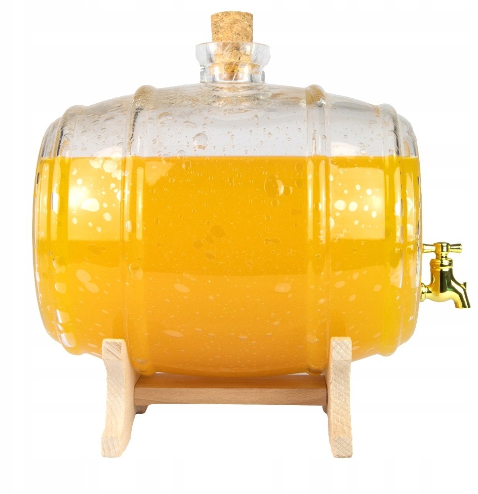 Bimberek BECZKA SZKLANA 4L beczułka PIENIONA antałek z kranem