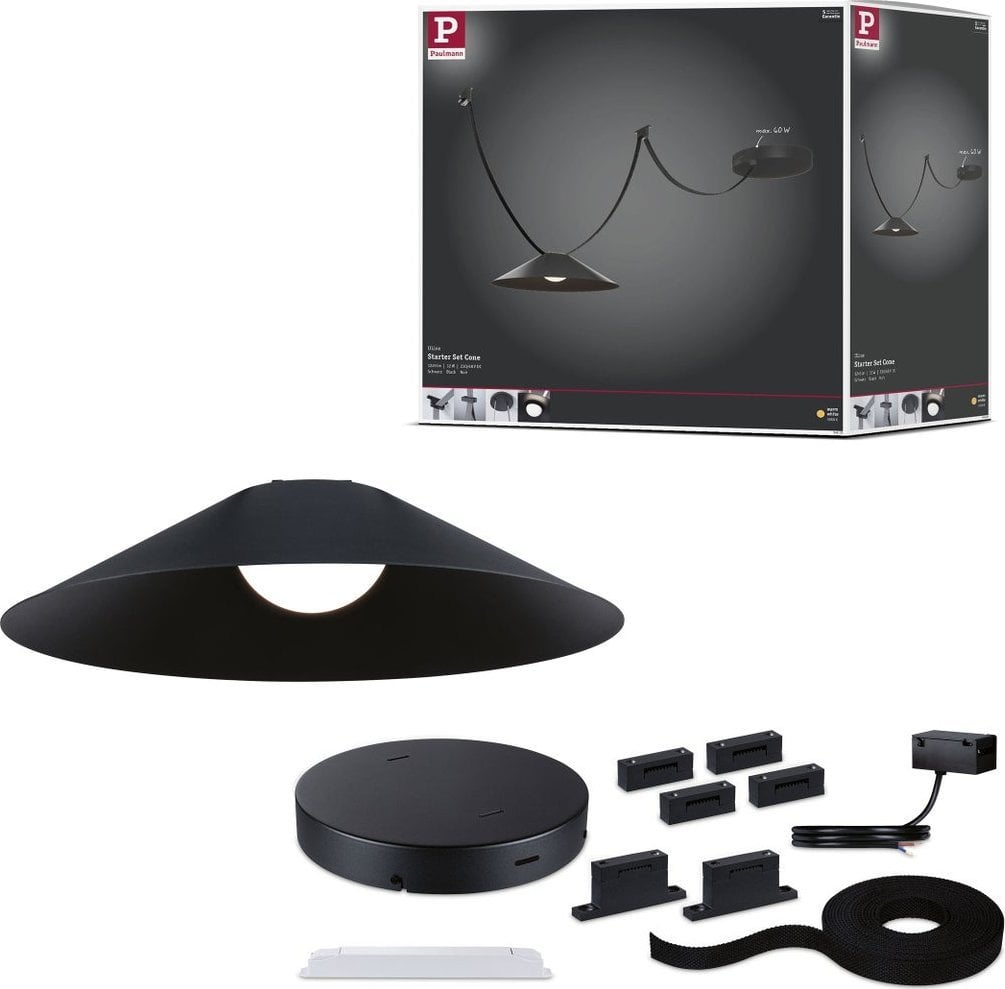 Zestaw kompletny systemu ULine CONE LED 5m czarny max.60W 230V/48V czarny / aluminum