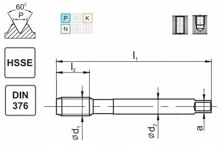 GWINTOWNIK M 6 DIN-376C (6H) HSSE 800