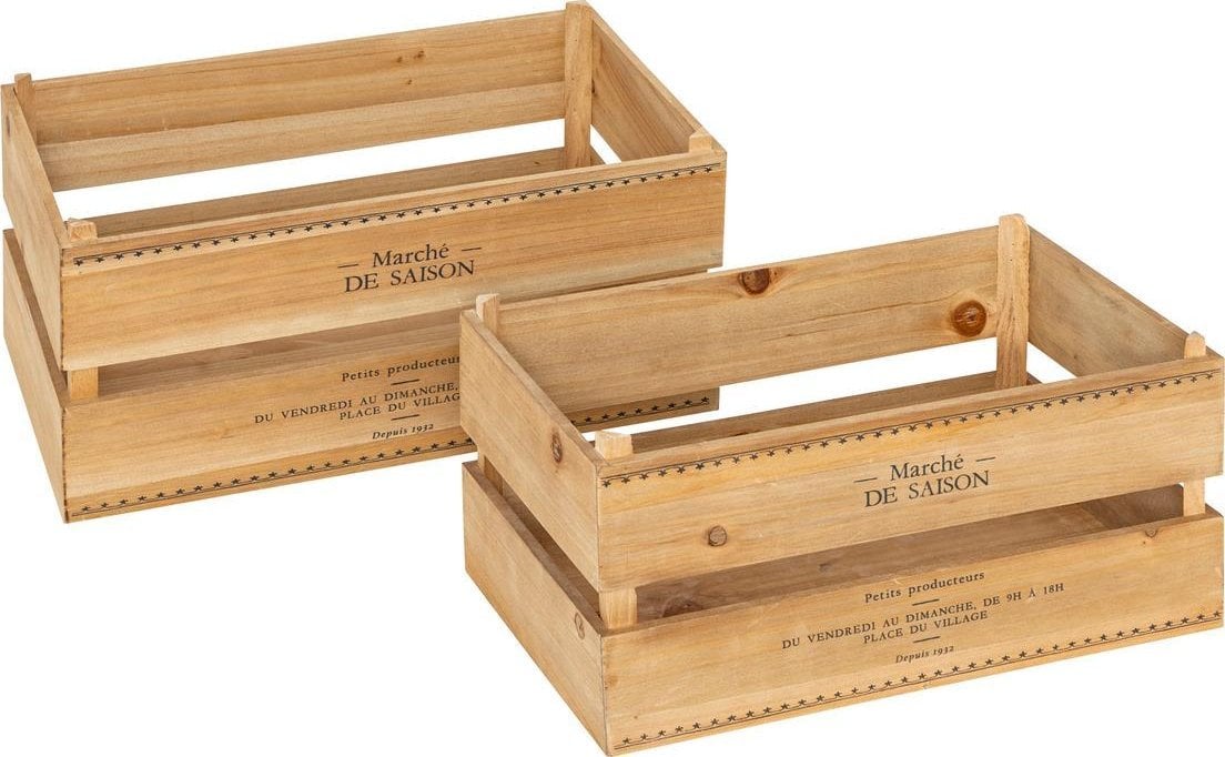 Atmosphera Drewniane skrzyneczki LITTLE COTTAGE, 2 sztuki