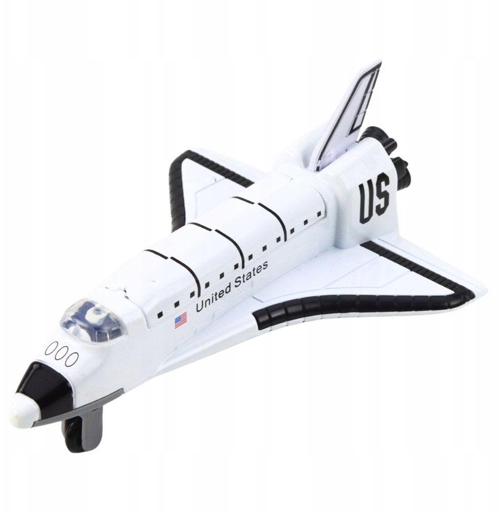 Statek Kosmiczny Metalowy Napęd Pull-Back Otwierany Biały