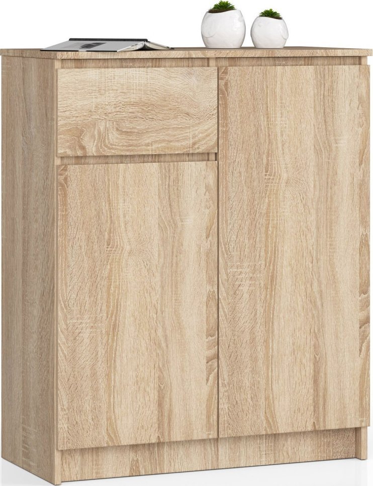 Fabryka Mebli Akord KOMODA K 80 cm 2 DRZWI 1 SZUFLADA DĄB SONOMA