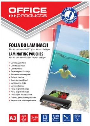 Q-Connect Folia do laminowania A3 bĹ‚yszczÄ…ca transparentna 100 sztuk