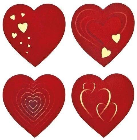 Naklejki papierowe na taśmie Serca 500szt