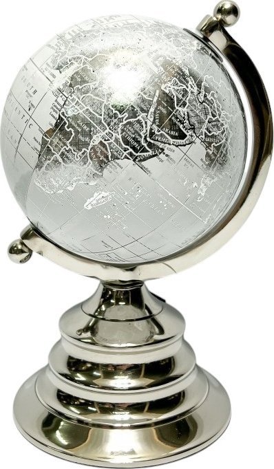 Globus Ziemi srebrno-biały 27 cm Dekor-Pap