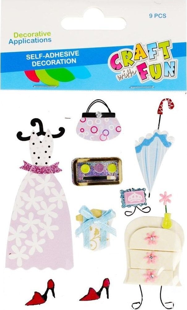 Craft with Fun Ozdoba naklejki garderoba 9szt
