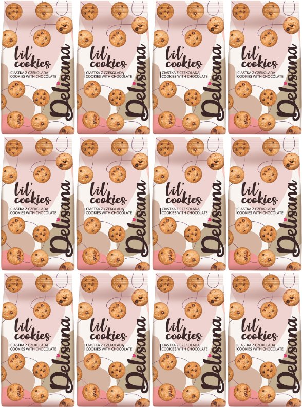 Delisana Ciastka kruchymi z czekoladą Mini 100g x 12 sztuk
