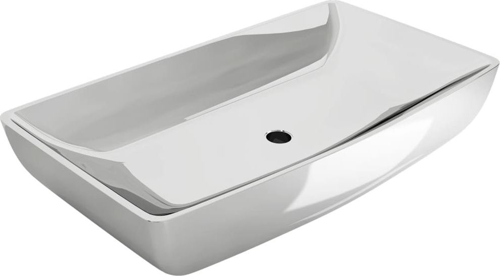 Umywalka vidaXL Umywalka, 71x38x13.5cm, ceramiczna, srebrna (143479)