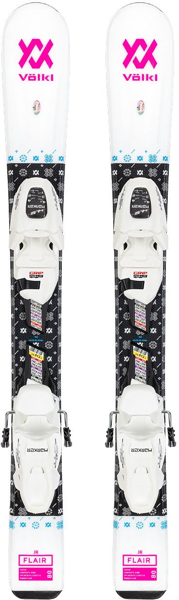 Narty dziecięce VOLKL FLAIR JR + wiązania MARKER VMOTION 4.5 JR z GRIP WALK 80 cm